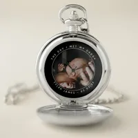 The Day I Met My Daddy Photo First Father's Day Pocket Watch
