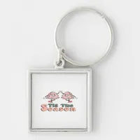Tis The Season Retro Groovy Christmas Vintage Chri Keychain