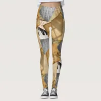Vintage Piano Keys Musical Notes  antique sheet Leggings