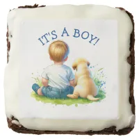 It's a Boy | A Baby and his Dog Baby Shower Brownie