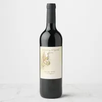 Elegant Earthy Butterfly folded invitation  Wine Label