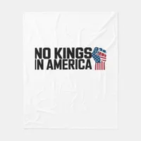 No Kings In America USA Vintage Graphic Fleece Blanket