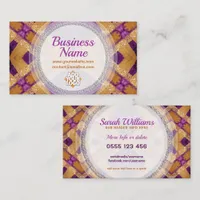 Gold Purple Fuchsia Healing Energy Business Card