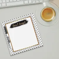 Chic Black White Polka Dot Gold Frame Reminder Dry Erase Board