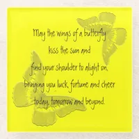 Irish Blessing: Wings of a Butterfly Glass Coaster