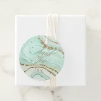 Abstract Agate Wedding Thank You Mint ID827 Favor  Favor Tags