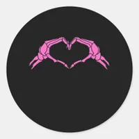 Skeleton Hands Heart Sign Retro Halloween Classic Round Sticker