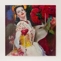 Queen of Hearts AI Generated Painting  Jigsaw Puzzle