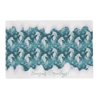 Coastal Christmas Seahorse & Snowflakes #13 ID1009 Placemat