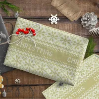 Knitted Stitch Pattern7 Sage ID208 Wrapping Paper