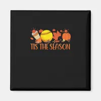Tis Season Pumpkin Spice Latte Halloween Fall Coff Magnet