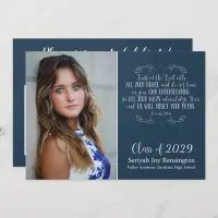 Christian Bible Verse Typography Graduation Photo Invitation