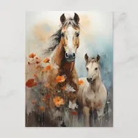 Mare and Foal Postcard