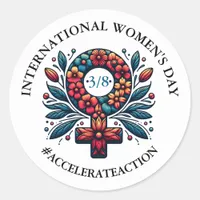 International Women's Day | Accelerate Action Classic Round Sticker