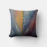 Beautiful multi colored ice crystal feathered  throw pillow