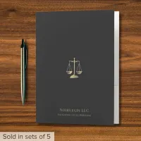 Stylish Gold Justice Scale Legal Pocket Folder