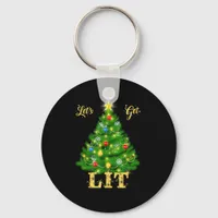 Let's Get Lit Christmas Christmas Keychain