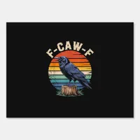 F-Caw-F Raven Moon Gothic Halloween Crow Bird Love Sign