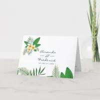 Watercolor Tropical Leaves Beach Wedding Program