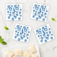 Acrylic Coasters - Blue and White Bubbles