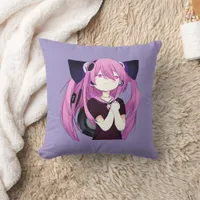 Just a Girl who Loves Anime, Music and Gaming Throw Pillow