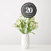 Elegant Black Marble 20 Years Work Anniversary Balloon