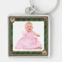 Green Antique Frame Add Your Photo Here Keychain