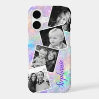 Pastel Rainbow Opal Photo Collage Personalized iPhone 17 Case