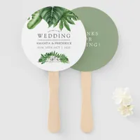 Tropical Greenery Foliage Wedding Favor Hand Fan