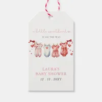 Little Sweetheart Valentines Girl Baby Shower Gift Tags