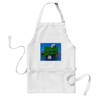 Connecticut' Map, Text, Faux Quarter, Flag Scenery Adult Apron