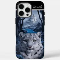 Snow Leopard's Winter Watch iPhone 16 Pro Max Case