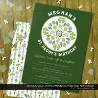 Shamrock Clover Mandala St. Paddy's Birthday Party Invitation