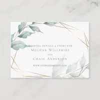 Wedding Website Card | Grayed Jade Green Botanical