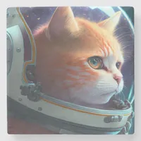 Cat Astronaut Stone Coaster