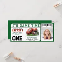  football First Year Down Ticket 1st Birthday Invitation