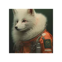 Artic Fox Astronaut  Wood Wall Art