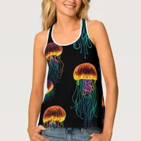 Oracle of the Abyss: Neon Jellyfish Tank Top