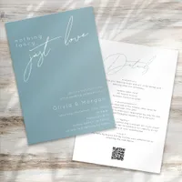 Nothing Fancy Just Love Script QR Code Wedding Invitation