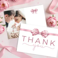 Pink Coquette Bow Baby Shower Thank You Card – Ele
