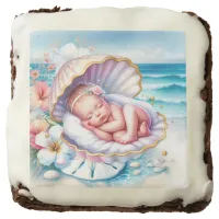 Coastal Seaside Girl's Baby Shower Ocean Themed  Brownie