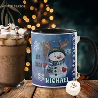 Enchanted Antlered Snowman Hot Cocoa Mug 
