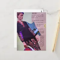 Woman in a Colorful Dress Collage Postcard
