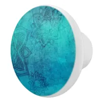 Blue Mandala Ceramic Knob