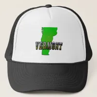 Vermont Map and Picture Text Trucker Hat