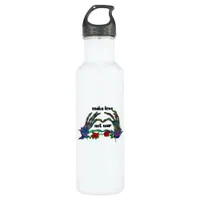 Skeleton Hand Heart Design Stainless Steel Water Bottle