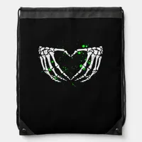 Skeleton Hand Heart Sign Costume Halloween Drawstring Bag