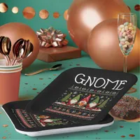Funny Colorful Pixelated Gnome for the Holidays Paper Plates