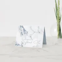 Modern Marble Glitter Thank You  Dusty Blue ID816 Card