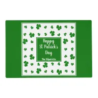 St Patrick's Day Irish Blessings Shamrock Pattern Placemat